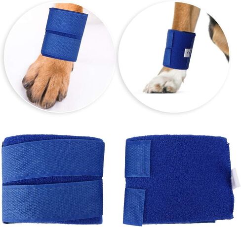 Zerodis Pet Kneepad، مجموعة من قطعتين من دعامات الساق الأمامية للكلاب تدعم الرسغ وواقي معصم الحيوانات الأليفة للكلاب التي تعاني من التهاب المفاصل والإصابات (الساق الأمامية الزرقاء L) in Kuwait