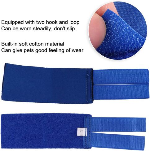 Zerodis Pet Kneepad، مجموعة من قطعتين من دعامات الساق الأمامية للكلاب تدعم الرسغ وواقي معصم الحيوانات الأليفة للكلاب التي تعاني من التهاب المفاصل والإصابات (الساق الأمامية الزرقاء L) in Kuwait