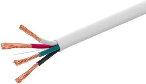 Monoprice Speaker Wire - CL3 in-Wall Rated, 4-Conductor, Color Coded, 14AWG, 250 Feet, White in Saudi Arabia
