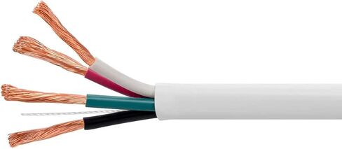 Monoprice Speaker Wire - CL3 in-Wall Rated, 4-Conductor, Color Coded, 14AWG, 250 Feet, White in Saudi Arabia