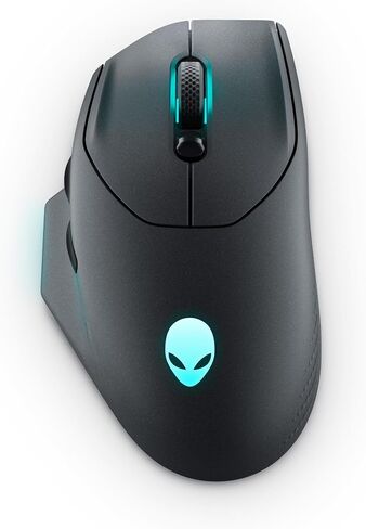 ماوس الألعاب اللاسلكي Alienware AW620M - لاسلكي/سلكي، 1 × USB - 4 دبابيس USB من النوع A، 26000 نقطة في البوصة، وزن 3.52 أونصة (99 جم)، 7 أزرار، قبضة غير قابلة للانزلاق، ما يصل إلى 140 ساعة من الألعاب - الجانب المظلم من القمر in Saudi Arabia
