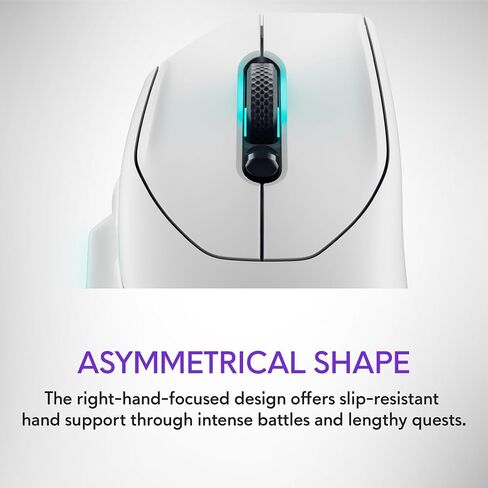Alienware Wireless Gaming Mouse AW620M - Wireless/Wired, 1 x USB - 4 pin USB Type A, 26000 dpi, 3.52oz (99g) Weight, 7 Buttons, Non-Slip Grip, up to 140 Hours of Gaming - Dark Side of The Moon in Saudi Arabia