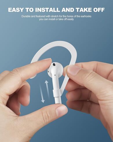 Ear Hooks Compatible with Apple Airpods 1, 2, 3, Pro and Pro 2, Anti-Slip Airpods Ear Hooks for Airpods Accessories, Sport Ear Hook for Running, Cycling, Gym (1) in Kuwait