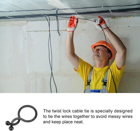 Twist Lock Cable Ties Wire Management, [for Keeping Wire Neat ] - Nylon / 0.87-inch/Black / 50 Pcs in Saudi Arabia