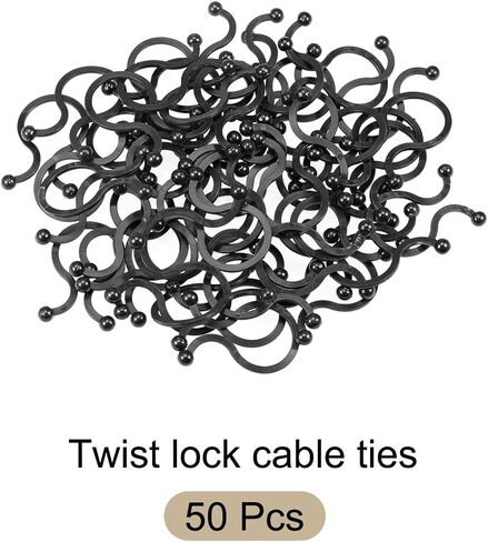 Twist Lock Cable Ties Wire Management, [for Keeping Wire Neat ] - Nylon / 0.87-inch/Black / 50 Pcs in Saudi Arabia