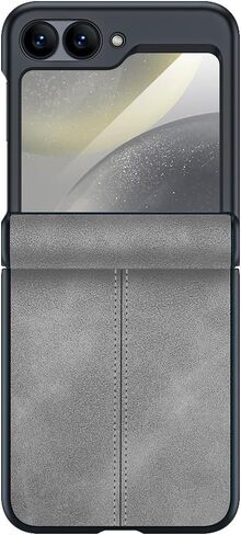 SOOPII لهاتف Samsung Galaxy Z Flip 6 مع واقي شاشة خارجي مدمج، حافظة هاتف من جلد البولي يوريثان Z Flip 6 مع حماية مفصلية، غطاء هاتف واقٍ نحيف وتغطية كاملة مقاوم للصدمات لهاتف Flip6، بني in Kuwait