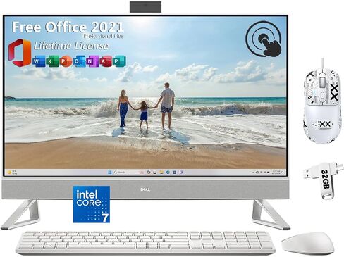 Dell Inspiron 27 (7730) All-in-One, 27" Touchscreen Desktop AIO, Core 7 150U Intel, GeForce MX570A, 64 GB RAM, 1 TB SSD, Windows 11 Pro, with Office Pro + Mouse + 32 GB Flash Drive in Saudi Arabia