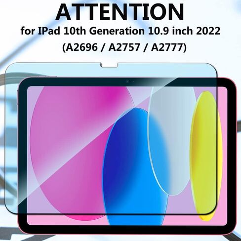 [2 Pack] Blue Light Screen Protector for iPad 10.9 10th Generation 2022 A2696/A2757/A2777,Tempered Glass Film Guard for iPad 10th Gen 10.9" 2022 Release in Kuwait