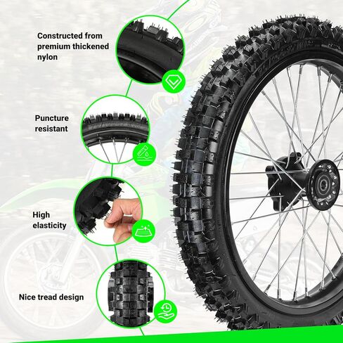 90/100-14 3.00-14 14 بوصة مجموعة عجلة إطار الدراجة الترابية الخلفية متوافقة مع SSR Apollo 150cc 140cc 125cc CR80R CR85R CRF80F CRF125F DB17 KX85 KLX65 KLX140 TT125 أجزاء موتوكروس للطرق الوعرة in Kuwait