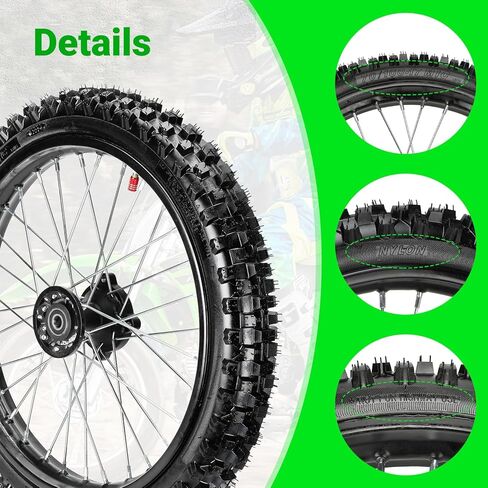 90/100-14 3.00-14 14 بوصة مجموعة عجلة إطار الدراجة الترابية الخلفية متوافقة مع SSR Apollo 150cc 140cc 125cc CR80R CR85R CRF80F CRF125F DB17 KX85 KLX65 KLX140 TT125 أجزاء موتوكروس للطرق الوعرة in Kuwait