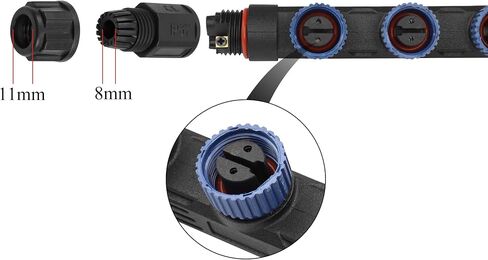 PNGKNYOCN 4 Way M15 IP67 Waterproof Connector Box 2 Pole Wire and 2-pin Cable for Installation Projects of Indoor/Outdoor LED Lights in The Line Area in Saudi Arabia