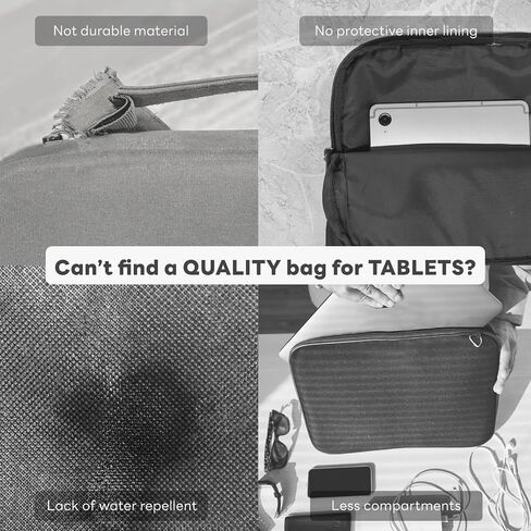 eiP 13 inch Waterproof Slim Tablet Carring Case with Handle Sleeve Bag for iPad Pro M4 13 Inch, iPad Air M2 13 Inch, iPad Pro 12.9", MacBook Pro 14", MacBook Air 13", Fit Keyboard and Stylus in Saudi Arabia