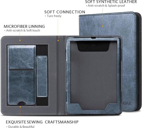 CoBak Case with Stand for Kindle Paperwhite - Durable PU Leather Cover with Auto Sleep Wake, Card Slot, Hand Strap Feature - Fits Kindle Paperwhite 11th Generation 6.8" Signature Edition 2021 Released in Saudi Arabia