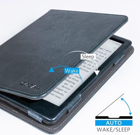 CoBak Case with Stand for Kindle Paperwhite - Durable PU Leather Cover with Auto Sleep Wake, Card Slot, Hand Strap Feature - Fits Kindle Paperwhite 11th Generation 6.8" Signature Edition 2021 Released in Saudi Arabia