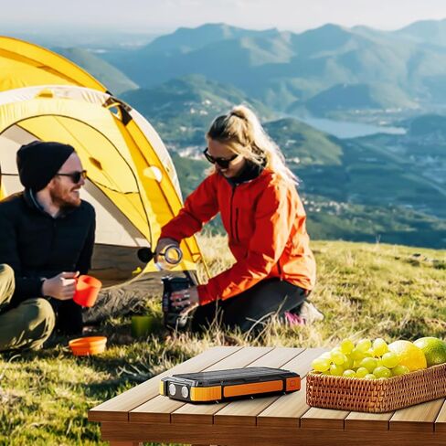 بنك الطاقة لشاحن الطاقة الشمسية من WONGKUO - شاحن هاتف شمسي بقدرة 49800 مللي أمبير في الساعة مع مدخل/مخرج USB-C، شحن سريع QC 3.0 مع مصباح يدوي LED، بنك طاقة محمول مدمج بـ 4 كابلات، IP65 مقاوم للماء مناسب للأماكن الخارجية in Kuwait