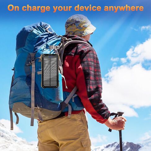بنك الطاقة لشاحن الطاقة الشمسية من WONGKUO - شاحن هاتف شمسي بقدرة 49800 مللي أمبير في الساعة مع مدخل/مخرج USB-C، شحن سريع QC 3.0 مع مصباح يدوي LED، بنك طاقة محمول مدمج بـ 4 كابلات، IP65 مقاوم للماء مناسب للأماكن الخارجية in Kuwait