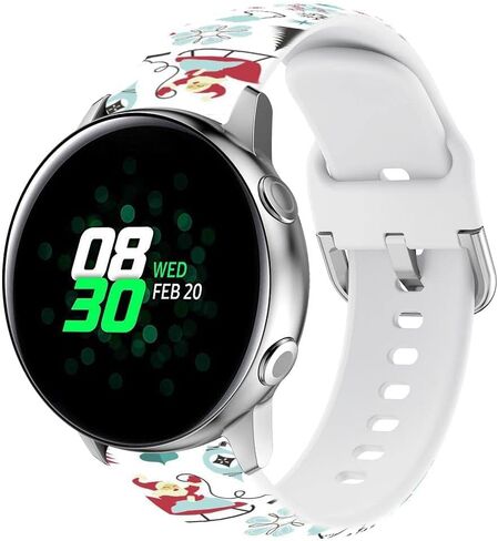 Abanen Christmas Decorate Watch Bands for Samsung Galaxy Watch 7 40mm/44mm، Galaxy Watch 6 40mm/44mm، هدية سانتا عيد الميلاد مطبوعة حزام معصم من السيليكون الناعم لساعة Galaxy 5/4 in Kuwait