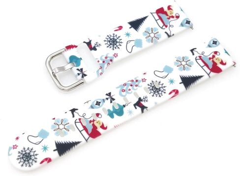 Abanen Christmas Decorate Watch Bands for Samsung Galaxy Watch 7 40mm/44mm، Galaxy Watch 6 40mm/44mm، هدية سانتا عيد الميلاد مطبوعة حزام معصم من السيليكون الناعم لساعة Galaxy 5/4 in Kuwait