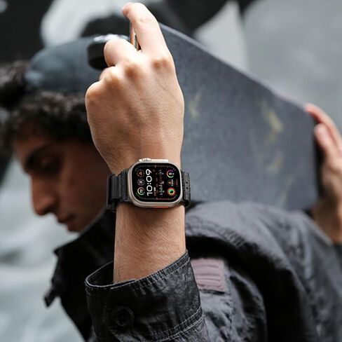 Compatible with Apple Watch Bands for Men - Rugged Nylon Bands Fit for Apple Watch Ultra 2/Ultra Band 49mm - FIDLOCK Magnetic Clasp Strap for iWatch Series 10 46mm 9/8/7 45mm SE/6/5/4 44mm in Kuwait