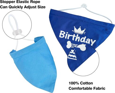 Dog Birthday Bandanas 2 Pack,Reversible Adjustable Pet Scarf for Boy and Girl Small Medium Large Dogs or Cats,Pet Birthday Party,Daily Wear (Pink, Large) in Saudi Arabia