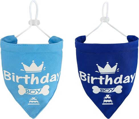 Dog Birthday Bandanas 2 Pack,Reversible Adjustable Pet Scarf for Boy and Girl Small Medium Large Dogs or Cats,Pet Birthday Party,Daily Wear (Pink, Large) in Saudi Arabia