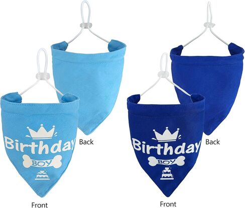 Dog Birthday Bandanas 2 Pack,Reversible Adjustable Pet Scarf for Boy and Girl Small Medium Large Dogs or Cats,Pet Birthday Party,Daily Wear (Pink, Large) in Saudi Arabia