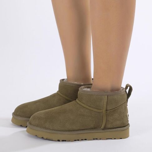 Mel&Syd 100% Sheepskin Mini Boots with Arch Support Options: Warm to -22°F | 18mm Breathable Merino Wool Warmth - 5mm+5mm Dual Cushioning - Waterproof-Treated Suede for Commuting & Daily Winter Wear in Saudi Arabia