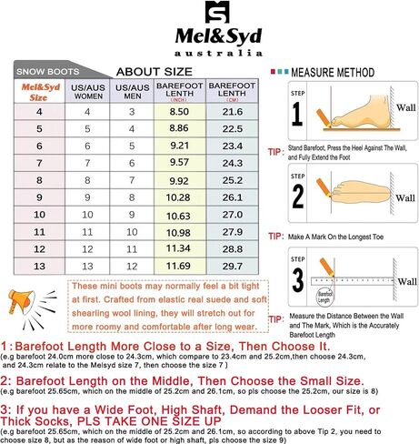 Mel&Syd 100% Sheepskin Mini Boots with Arch Support Options: Warm to -22°F | 18mm Breathable Merino Wool Warmth - 5mm+5mm Dual Cushioning - Waterproof-Treated Suede for Commuting & Daily Winter Wear in Saudi Arabia