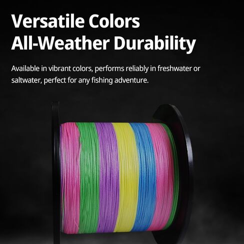 Cattle Braided Fishing Line - Super Strong and Abrasion Resistant with Thin Diameter, No Stretch, 20-120LB, for Saltwater or Freshwater, High Visibility Colors with, 8 Strand in Saudi Arabia