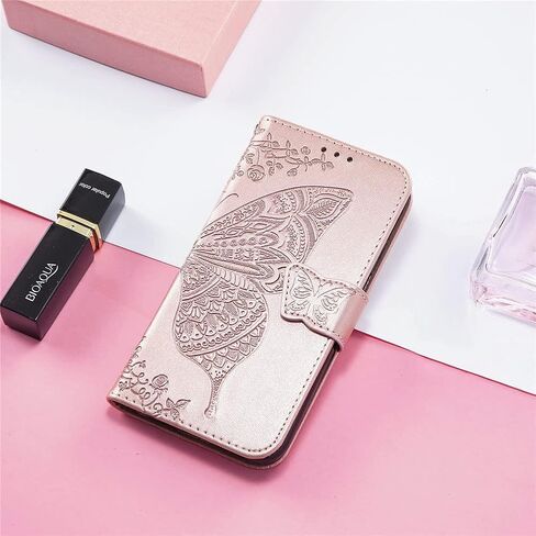 Compatible with Oneplus Nord N300 5G Wallet Case for Women, Leather Flip Folio with Kickstand Magnetic and Card Holder Protective Case for Oneplus Nord N300 5G Butterfly Pink SD in Saudi Arabia