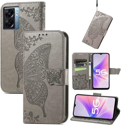 Compatible with Oneplus Nord N300 5G Wallet Case for Women, Leather Flip Folio with Kickstand Magnetic and Card Holder Protective Case for Oneplus Nord N300 5G Butterfly Pink SD in Saudi Arabia