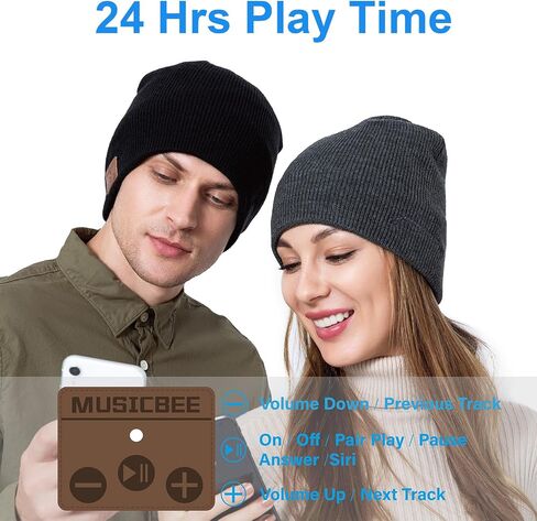 Bluetooth Beanie, Bluetooth V5.2 Wireless Knitted Winter hat, 24 Hour Play time in Saudi Arabia