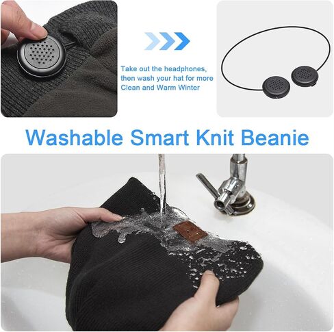 Bluetooth Beanie, Bluetooth V5.2 Wireless Knitted Winter hat, 24 Hour Play time in Saudi Arabia