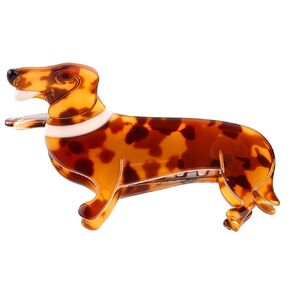 1 PCS Dachshund Dog Hair Clips Cute Puppy Acetate Small Claw Clip Small Animal Hair Accessories Fun Novelty Pet Hair Barrettes for Women Girls Thick Thin Hair Styling Hairclips Supplies