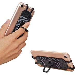 TFY Security Hand Strap with 360°Rotation Metal Ring Finger-Grip Holder & Stand for iPhone 16 Pro Max / 15 Plus / 14 Pro / 13/12 / 11 / SE/Xs Max, Galaxy S24 / S23 / A55 and More