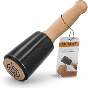 Schaaf Wood Carving Tools 15oz Small Wooden Mallet | Wood Tools Woodworking | Wood Hammer | Comfortable Handle Reduces Hand Fatigue | Urethane Reducer Noise, Absorbs Force to Protect Woodworking Tools