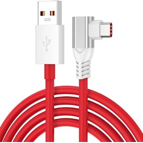 Jelanry Right Angle 6FT USB A to C Cable for OnePlus SuperVOOC Warp Charging Cable 80W 67W 65W, Fast Charger Dash Charging Cable Rapid Data Syncing Type C Cable Cord for OnePlus 12 Open 11 10 8T Nord