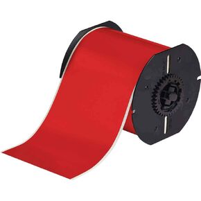 Brady B30C-4000-569-RD 100' Length x 4" Width, B-569 Hi-Performance Polyester, Red BBP31 Low-Halide Tape