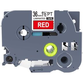1PK White on Red Standard Laminated Label Tape Compatible for Brother P-Touch TZe-465 TZ465 TZe465(36mm x 8m)