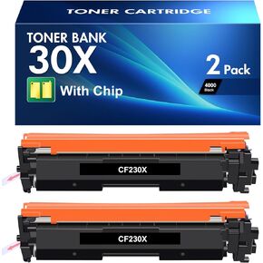30X CF230X Black High Yield Toner Cartridge Compatible Replacement for HP 30X CF230X 30A CF230A M203dw for HP Laserjet Pro MFP M227fdw M227fdn M203dn M227sdn M203d M227 M203 Series Printer 2 Pack