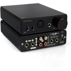 AOSHIDA Topping L50 NFCA Balanced Headphone Amp, TRS/RCA to 6.35mm/4-Pin-XLR Headphone Amps, 3500mW×3500mW Headphone Amplifier, TRS/RCA Passthrough Output Amplifiers for IEMs/Headphones (Black)