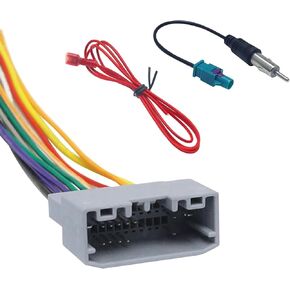 Pack-3 Car Audio DVD Modification Wiring Harness, Car Stereo Power Speaker Cable Repair Parts, ABS Plastic Molding Connector, Compatible with Jeep Compass Wrangler Dodge (Multicolored)