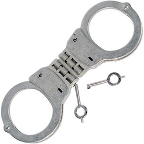 Smith & Wesson Model 300P Hinged Nickel Handcuff w/Push Pin Double Locking System