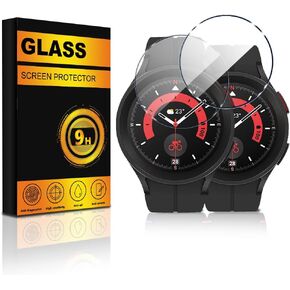 2 PACK for Samsung Galaxy Watch 5 Pro 45mm Screen Protector Tempered Glass Full Coverage Anti-Scratch Bubble Free