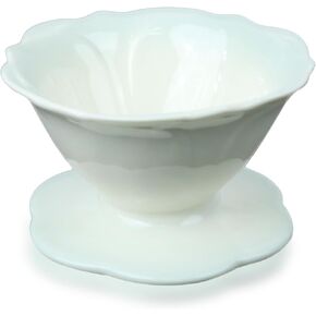 Ceramic Coffee Dripper，Exquisite Porcelain Ceramic Pour Over Coffee Dripper, Resumable Ceramic Cone Brewer for Home Travel
