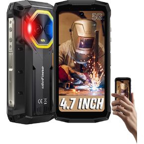Ulefone Armor Mini 20 Pro 5G Rugged Phone, 16GB+256GB MTK Dimensity 6300, 64MP+50MP Main Camera, 6200mAh(33W), 4.7" HD+ Corning Gorilla Screen, IP68/69K Waterproof, Versatile LED Light, Android 14