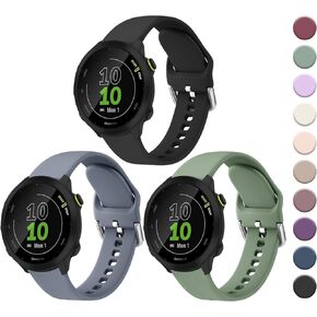 Meliya for Garmin Forerunner 55 / Forerunner 245 / Forerunner 165 / Forerunner 645 Watch Band, 20mm Soft Silicone Replacement Strap for Garmin Forerunner 245 645 Music Smart Watch for Men Women