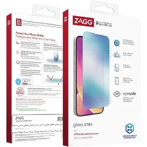 ZAGG InvisibleShield Glass XTR2 Screen Protector for iPhone 14/13/13 Pro - Maximum Impact Protection, Anti-Reflective, Anti-Dust, Edge-to-Edge, Blue Light Filter, Easy Install