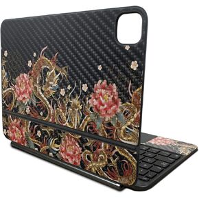 Carbon Fiber Skin Compatible with Apple Magic Keyboard for iPad Pro 11‑inch (M4) 2024 - Stitch Dragons - Premium 3M Vinyl Protective Decal Cover - Easy to Apply | Crafted in The USA by MightySkins