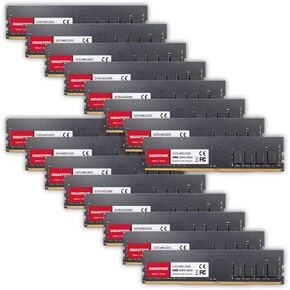 【DDR4 RAM】 GIGASTONE 128GB Kit (16x8GB) DDR4 3200MHz (2933MHz or 2666MHz) PC4-25600 (PC4-23400/21300) CL22 1.2V UDIMM 288 Pin Unbuffered Non ECC High Performance PC Desktop Memory Upgrade